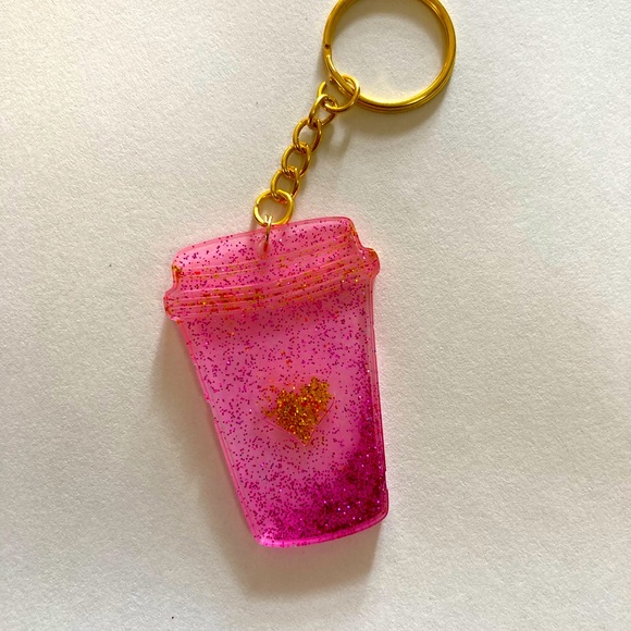 💕 Pink Coffee Cup keychain 💕 - Picture 2 of 3